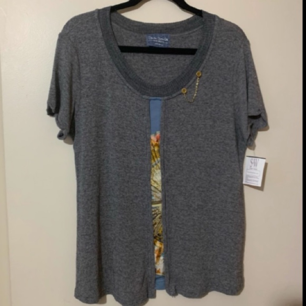 Elisa Cavaletti Gray Short Sleeve Top